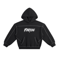 Contrast-Stitched Boxy Fleece Hoodie